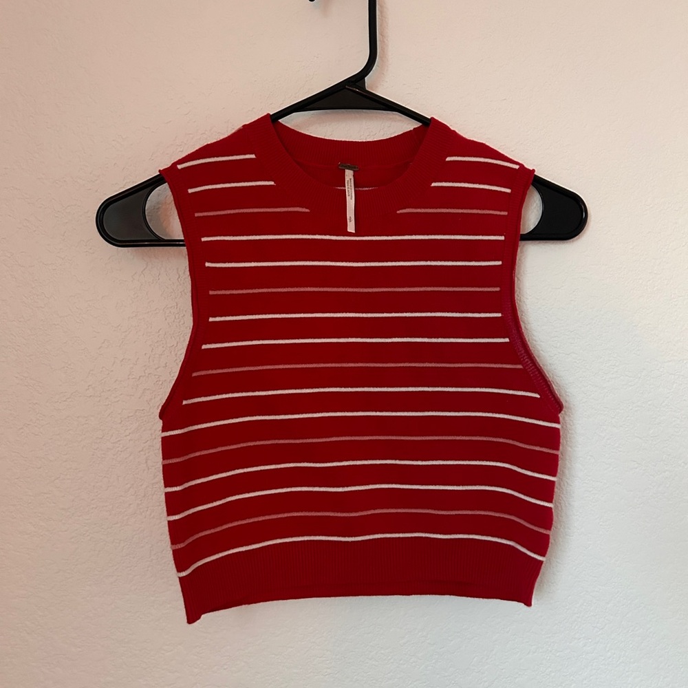Free People Sweater Vest Red Size Small